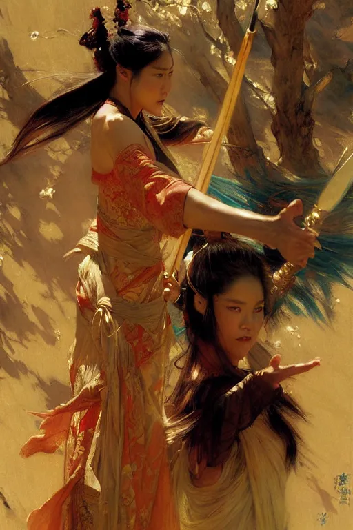 Image similar to wuxia, painting by gaston bussiere, craig mullins, j. c. leyendecker