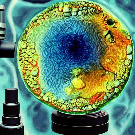 Prompt: 4 k realistic microscope art micology