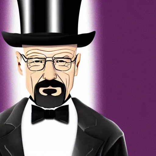 Prompt: Walter white with a top hat