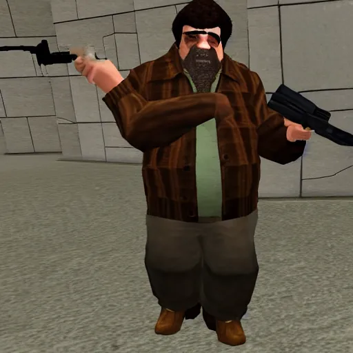 Prompt: ps 1 hagrid gun gta 3 npc