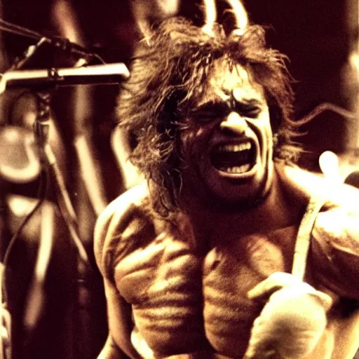 Image similar to hulk performing at woodstock