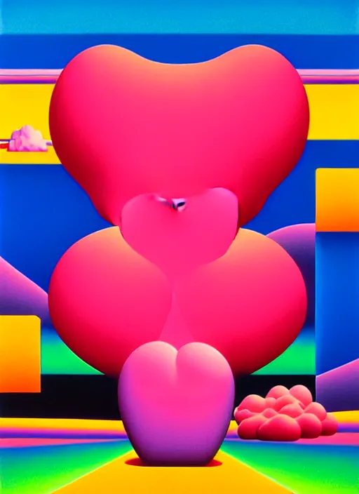 Image similar to finding love by shusei nagaoka, kaws, david rudnick, airbrush on canvas, pastell colours, cell shaded, 8 k