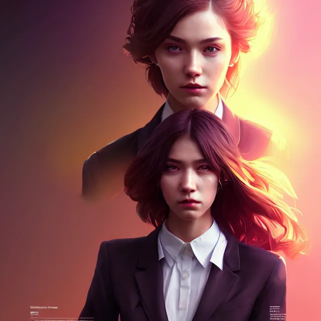 Image similar to epic professional digital art business portrait of 👩‍🏫💃🤵‍♀️,best on artstation, cgsociety, wlop, Behance, pixiv, astonishing, impressive, outstanding, epic, cinematic, stunning, gorgeous, concept artwork, much detail, much wow, masterpiece.