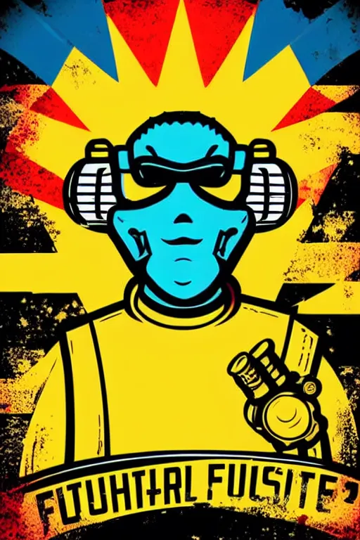 Image similar to fallout 7 6 retro futurist illustration art by butcher billy, sticker, colorful, illustration, highly detailed, simple, smooth and clean vector curves, no jagged lines, vector art, smooth andy warhol style