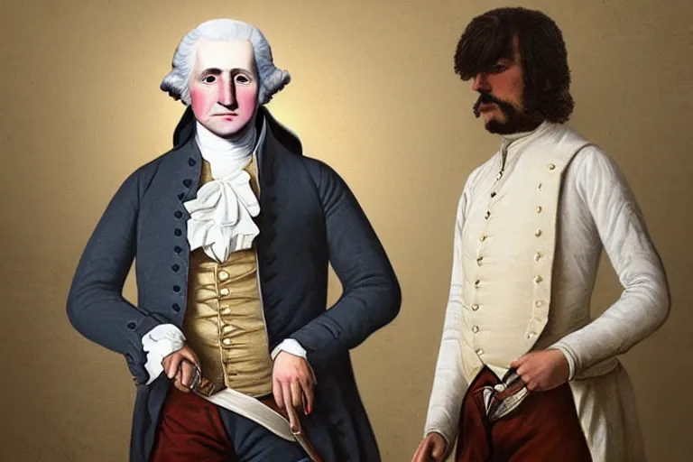 Image similar to george washington dressed as a member of mumford and sons