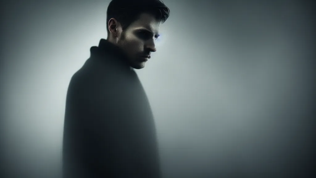 Image similar to portrait of a handsome man, fog, volumetric lighting, mystique, atmospheric, sharp focus, ultra detailed, noir art house, 4 k, cinematic, 3 5 mm