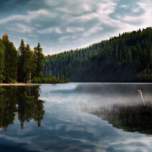 Prompt: sweden lake, cinematic, vibrant, raytracing, 8 k, intense detail, artstation