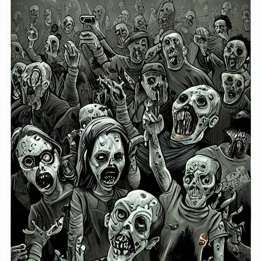 Image similar to zombie apocalypse by jonas mosesson, detailed, illustration