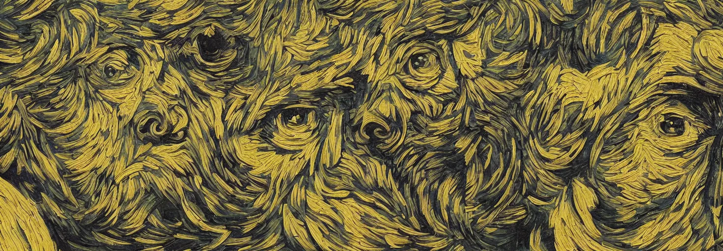 Prompt: Mural of AI art raising by Van Gogh and M. C. Escher collaboration, digital art, mix of aesthetics, close up, high details