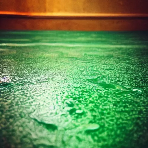 Image similar to “green liquid on floor grainy photo”