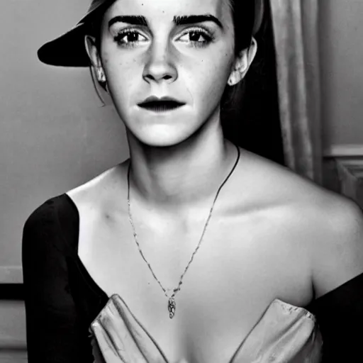 Prompt: A still of Emma Watson in a Buster Keaton movie