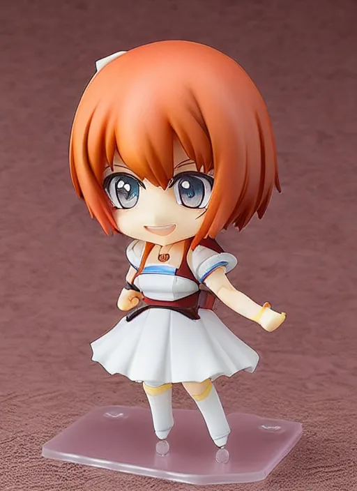 Image similar to 8 0 mm resin detailed miniature of an anime nendoroid of a lovely red - hair girl, figurine, detailed product photo, product introduction photos, 4 k, full body