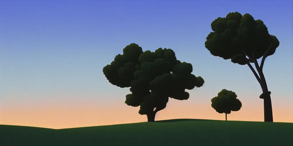 Image similar to lonely tree, blue sky, summer evening, kenton nelson