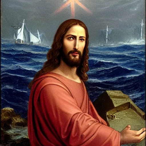 Image similar to Jesus Christ parting the seas