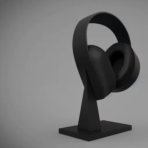 Prompt: headphone stand, futuristic, techno, cyberpunk, product design, render, cute, swag, geometric, fun, iconic