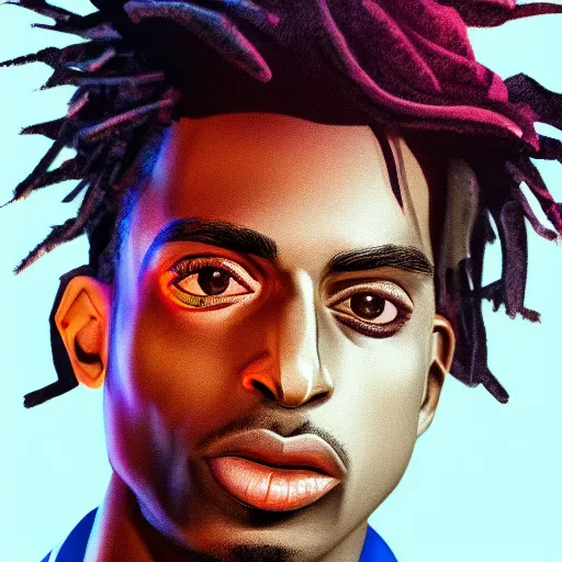 Image similar to playboi carti, photorealistic, detailed face, full body shot, 8 k, hd, neon colors, over saturated colors, wok,