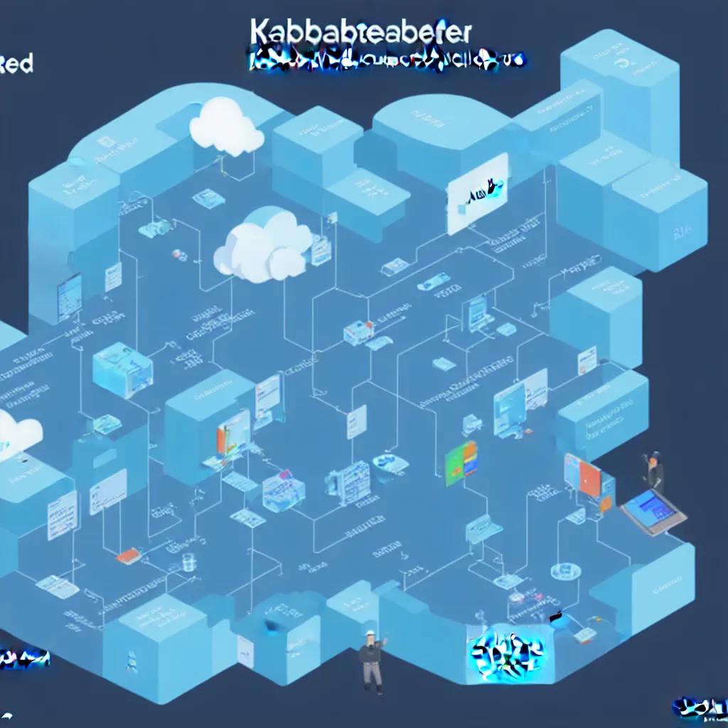 Image similar to Kubernetes cluster deployed to a secure public cloud service, presented at keynote by hacker, trending on Artstation, by Visual Capitalist