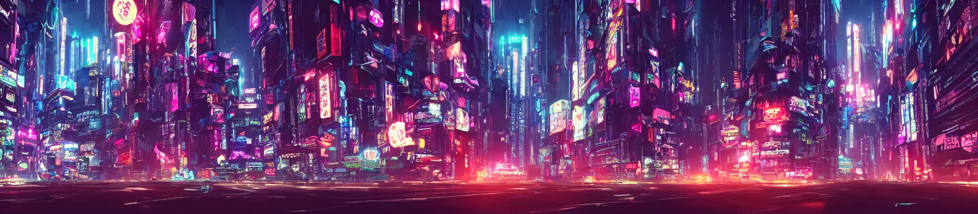 Image similar to A gigantic, sprawling cyberpunk megacity at night, neon lights everywhere, a few flying cars are visible, extremely detailed, Tokyo, night, unreal engine, octane render, ray tracing, realistic, highly detailed, cinematic, hyper realism, high detail, synthwave, concept art, award winning, anime