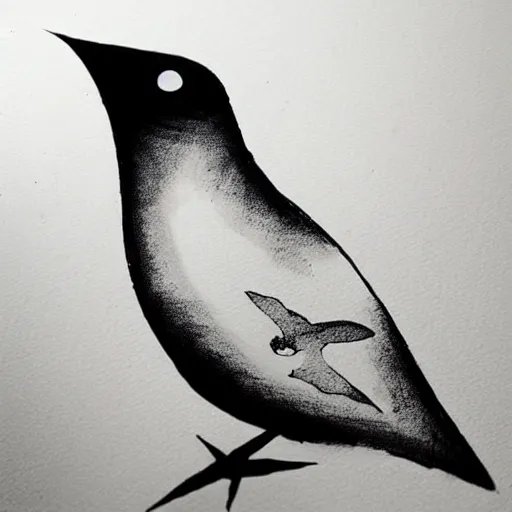 Image similar to zen bird ink