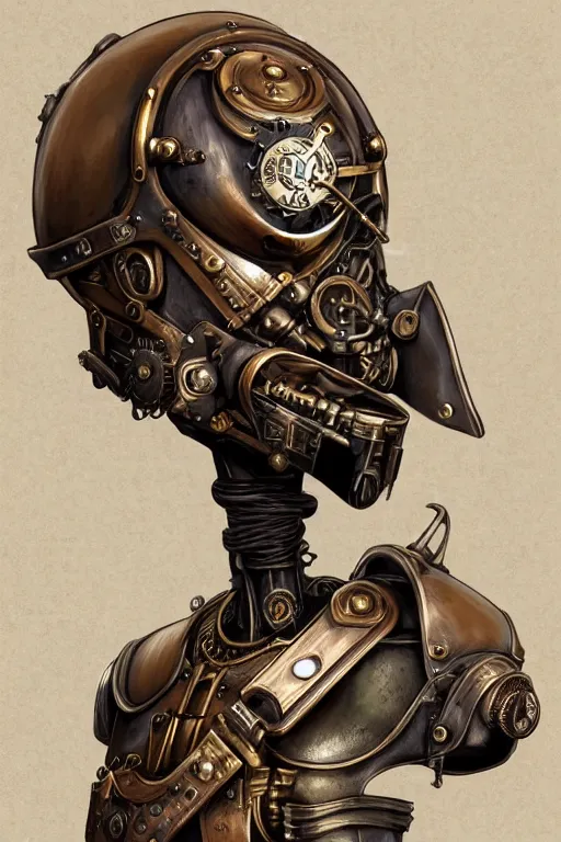 Image similar to steampunk helmet fantasy art mask robot ninja stylized digital illustration sharp focus, elegant intricate digital painting artstation concept art global illumination ray tracing advanced technology chaykin howard and campionpascale and cooke darwyn and davis jack