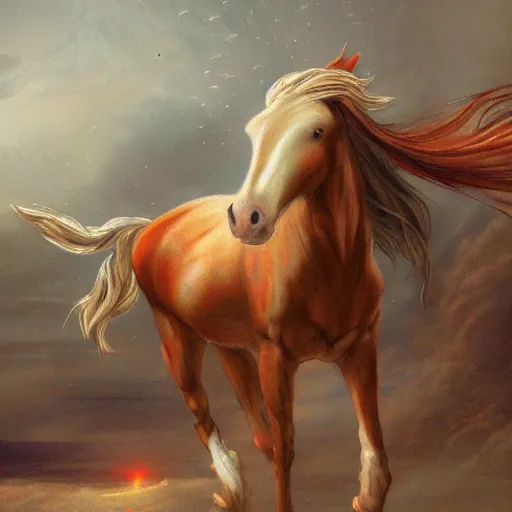 Image similar to a horse with a mermaid tail, fantasy art,