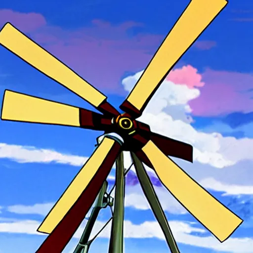 Image similar to gundam as dutch windmill in gundam anime, gundam is windmill shaped, dutch windmill gundam