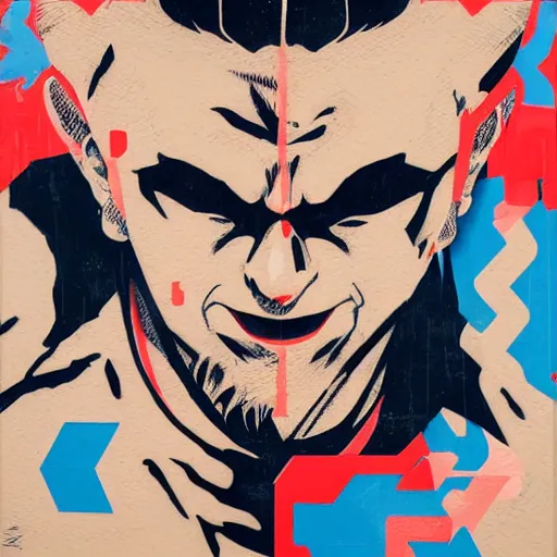 Image similar to Akuma vs Goken profile picture by Sachin Teng, asymmetrical, Organic Painting ,geometric shapes, hard edges, energetic, graffiti, street art:2 by Sachin Teng:4