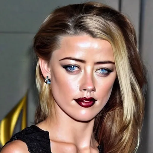 Image similar to a [ gourd ] carved shaped to look like ( amber heard ) face hybrid intercross