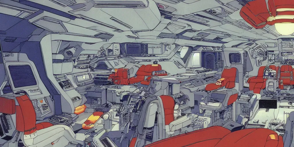 Prompt: spaceship interior funky by Katsuhiro Otomo + Studio Gainax : 8