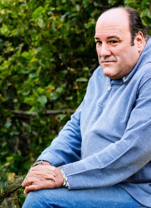 Image similar to DSLR photo portrait still of 60 year old age 60 James Gandolfini at age 60!!!, 85mm f1.8