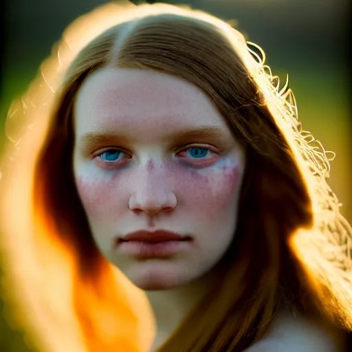 Prompt: photographic portrait of a stunningly beautiful english renaissance appalachian female in soft dreamy light at sunset, beside the river, soft focus, contemporary fashion shoot, hasselblad nikon, in a denis villeneuve movie, by edward robert hughes, annie leibovitz and steve mccurry, david lazar, jimmy nelsson, hyperrealistic, perfect face