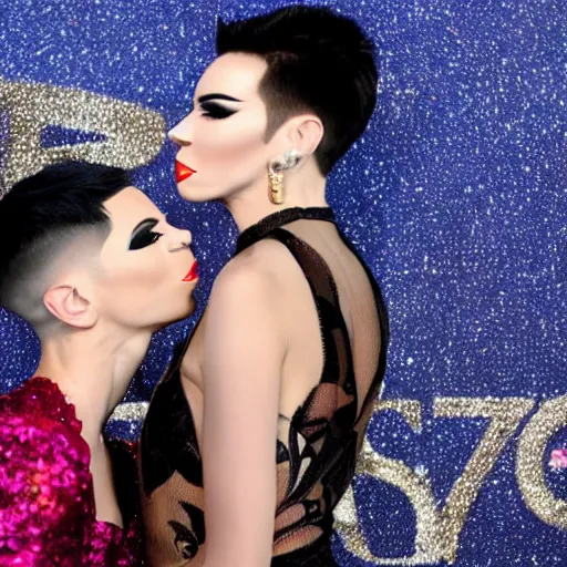 Image similar to james charles gay kiss