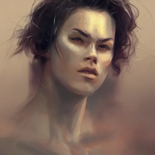 Image similar to a head - on detailed oil portrait of a round - faced martial artist, by charlie bowater, lise deharme, wlop, trending on artstation, dungeon and dragons art, l critical role