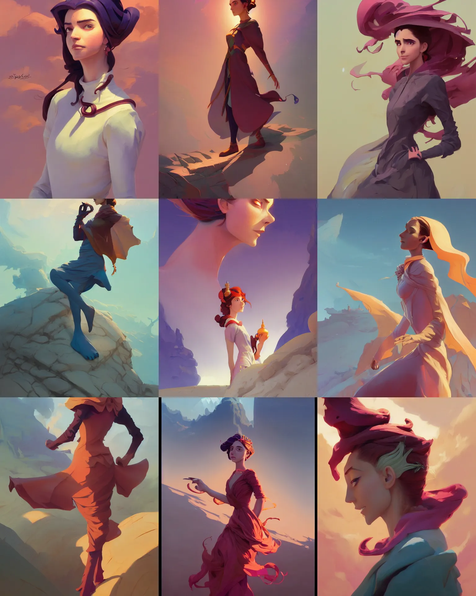 Prompt: side shot centered portrait young girl, maya ali wind sorcerer, coat decollete jodhpurs, hyperborea princess, art nouveau octane render, arcane, matte painting concept art by jesper ejsing, by rhads and makoto shinkai and lois van baarle and ilya kuvshinov and rossdraws