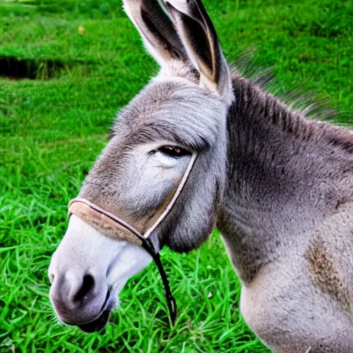 Image similar to a donkey and a piranha hybrid, pironkey, equine - fish