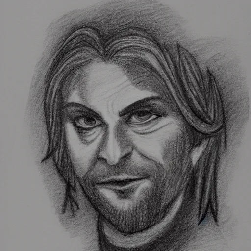 Prompt: portrait of a smug looking Lucifer, scribble with pencil on Parchment