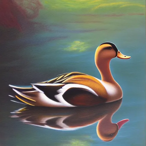 Image similar to a duck on the prowl oil painting sabin balasa