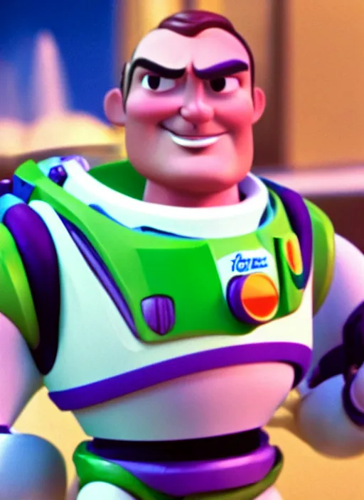 Image similar to film still of tom selleck as buzz lightyear, 4 k