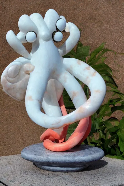 Image similar to eugene krabs of bikini bottom, marble sculpture