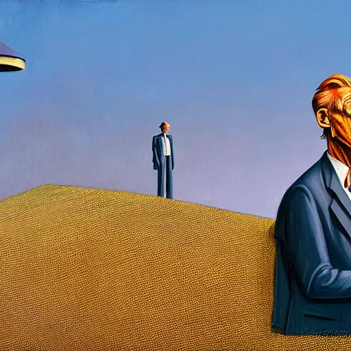 Image similar to Portrait of Dr. Who wearing a business suit , very coherent, painted by Edward Hopper, Wayne Barlowe, painted by James Gilleard, airbrush, art by JamesJean