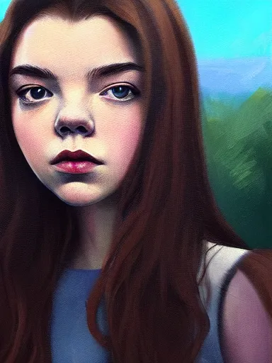 Image similar to anya taylor - joy, digital painting, artstation, highly detailed, elegant, beautiful