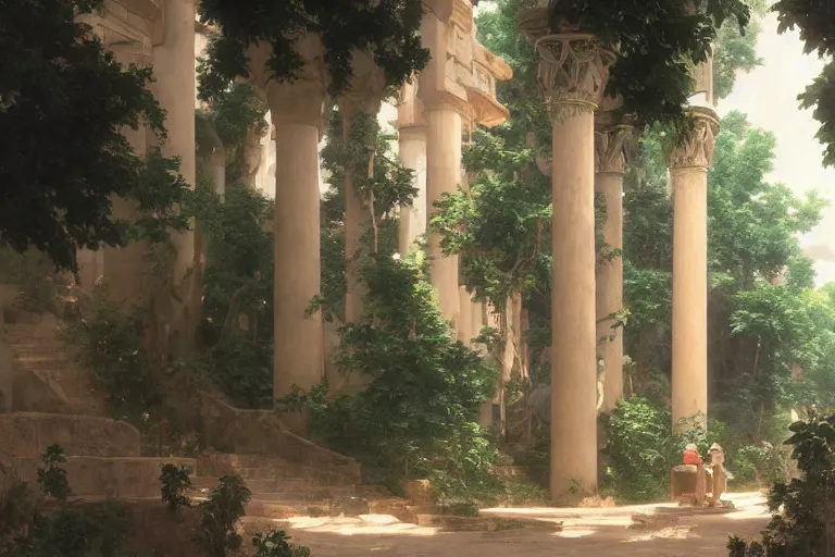 Prompt: detailed environment study lomo photo botw-studio-ghibli-William-Adolphe-Bouguereau-Hans-Zatzka #hyperreal #intricate #cinematic-composition, [32k hd]^10--w 450 | greek monoliths towering