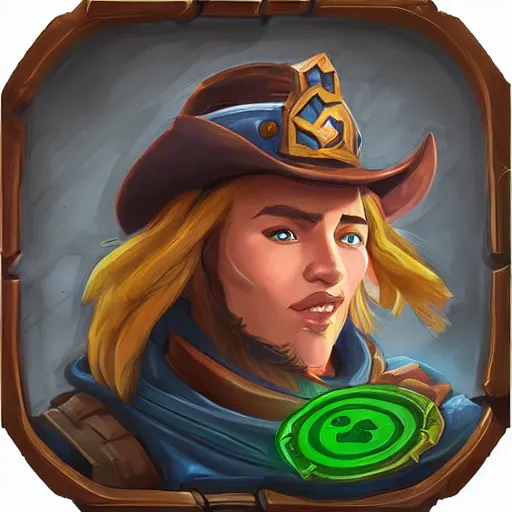 Prompt: portrait of a ranger, hearthstone art style