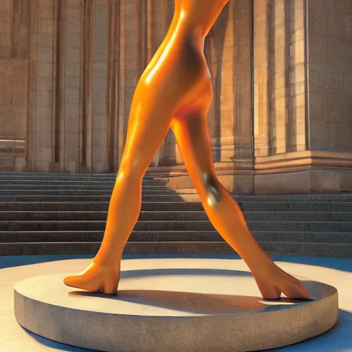 Prompt: statue wrapped in latex partly cinematic render vibrant