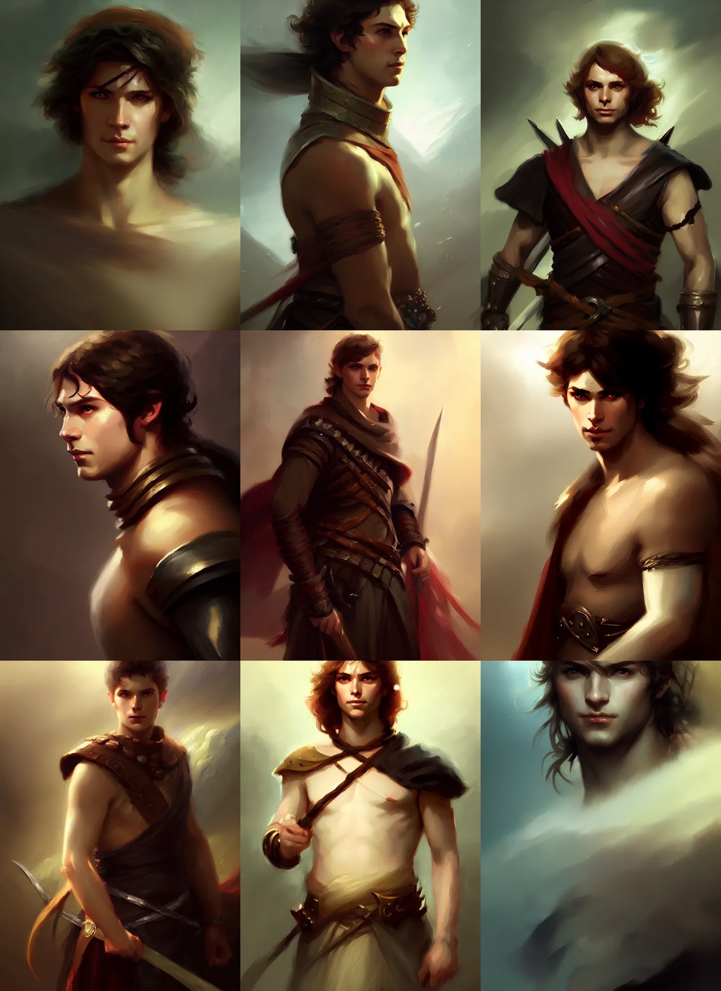 Prompt: portrait of a male warrior, no beard, pretty, beautiful, dnd character art portrait, matte fantasy painting, deviantart artstation, by charlie bowater, peter lely and anton van dyck and henry raeburn, cinematic