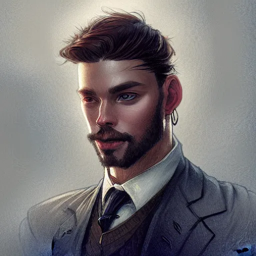 stillewillem: portrait of a businessman with a beard, 3dpeople, (gigachad :0.4)