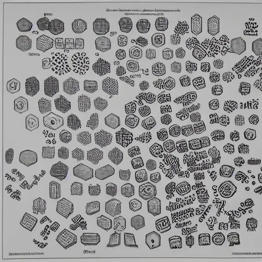 Image similar to cut up collage of technical drawing of macromolecular structures of SARS-CoV-2 proteins, drawn by Ernst Haekl