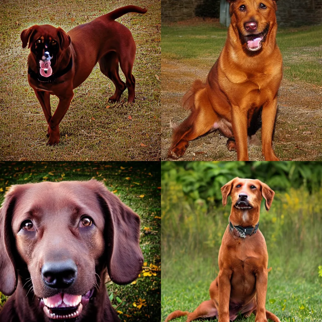 Prompt: happy brown dog photograph