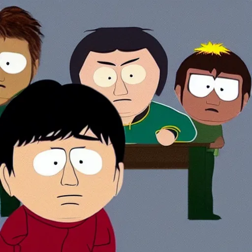 Image similar to jackie chan, in the style of south park