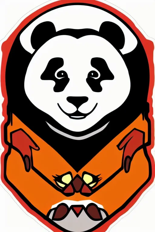 Image similar to Portrait of a panda as a wrestler, sticker, colorful, illustration, highly detailed, simple, smooth and clean vector curves, no jagged lines, vector art, smooth